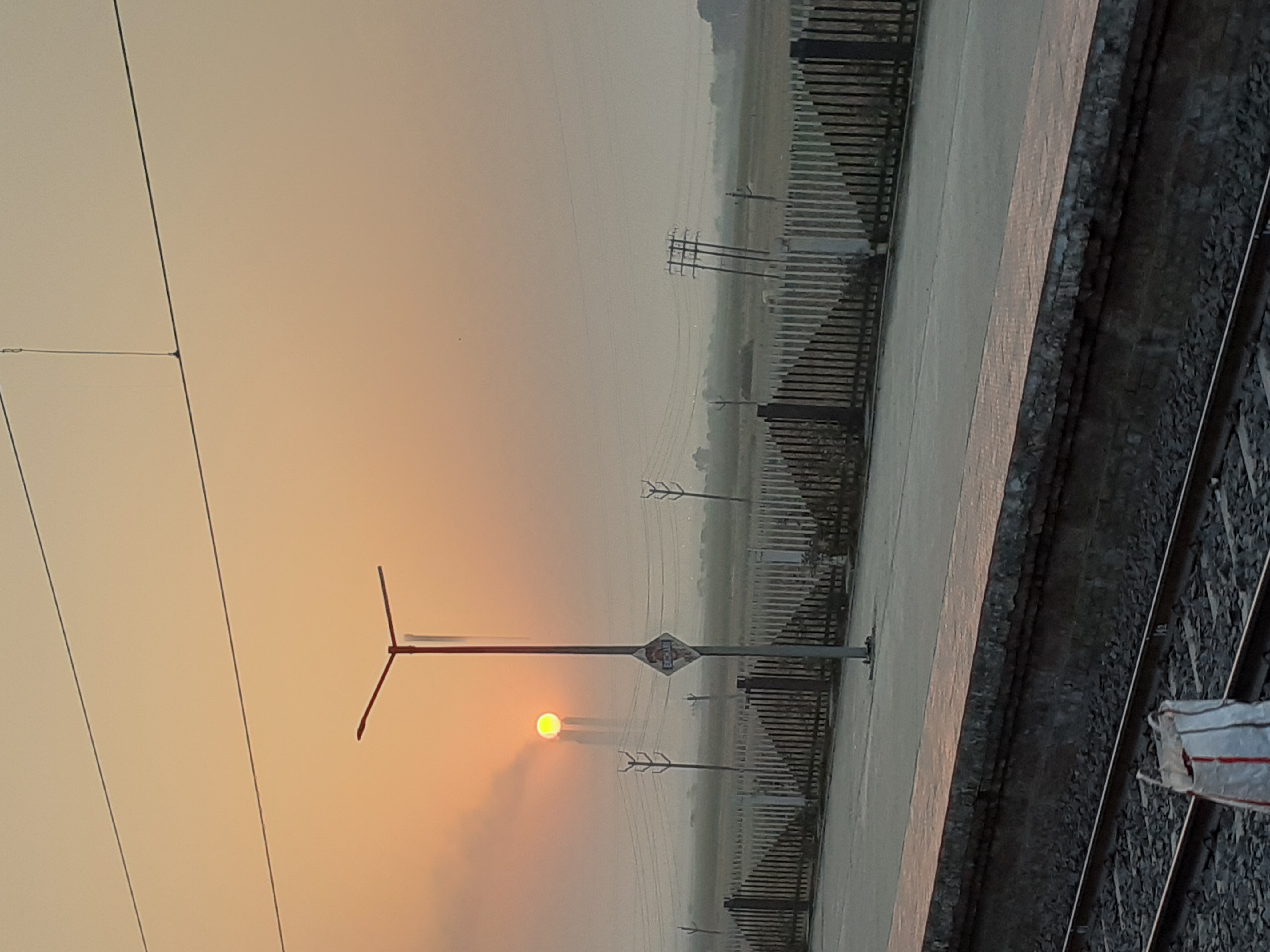 Sunrise in industrial area having waste sunrise from Stream Journey